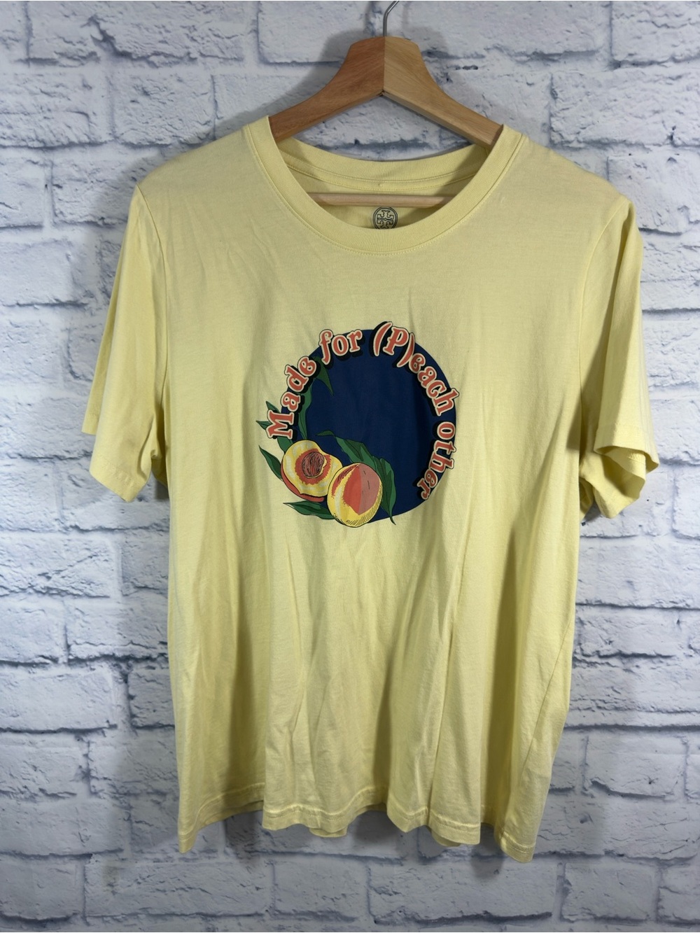 Tory Burch Short Sleeve Made For Peach Other Pastel Yellow T-Shirt X-Large